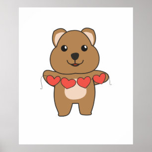 Quokka For Valentine's Day Cute Animals With Poster