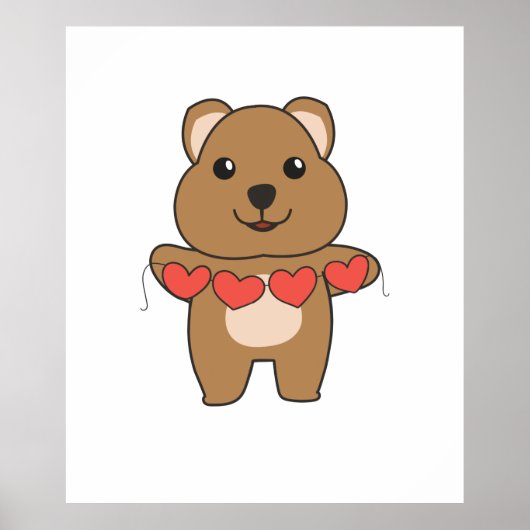 Quokka für Valentinstag Niedliche Tiere mit Poster (Vorne)
