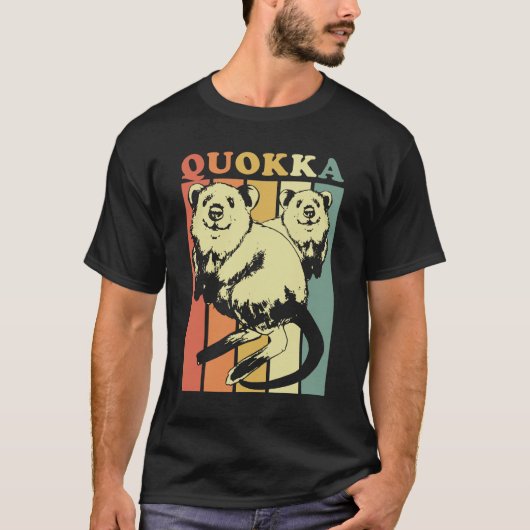 Quokka Gestreift T-Shirt (Vorderseite)