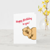 Quokka Grußkarte, Geburtstag Karte (Gelbe Blume)