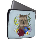 Quokka Happy Australia Floral Blue Laptopschutzhülle (Vorne Rechts)