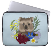 Quokka Happy Australia Floral Blue Laptopschutzhülle (Vorderseite)