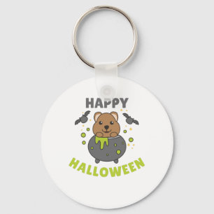 Quokka Happy Halloween Cauldron Bat Schlüsselanhänger