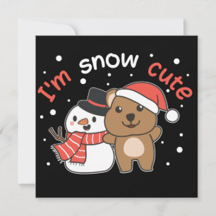 Quokka Ich bin Schnee Niedlich Snowman Snow Pun Ei Einladung