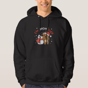 Quokka Ich bin Schnee Süßer Schneemann Schnee Wort Hoodie