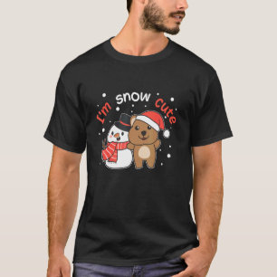 Quokka Ich bin Schnee Süßer Schneemann Schnee Wort T-Shirt