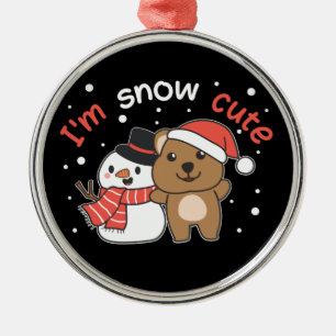 Quokka I'm Snow Niedlich Snowman Snow Pun Keramik  Ornament Aus Metall