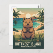 Quokka in Rottnest Island Australien Postkarte (Vorne/Hinten)