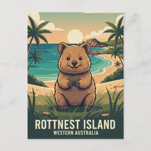 Quokka in Rottnest Island Australien Postkarte (Vorderseite)