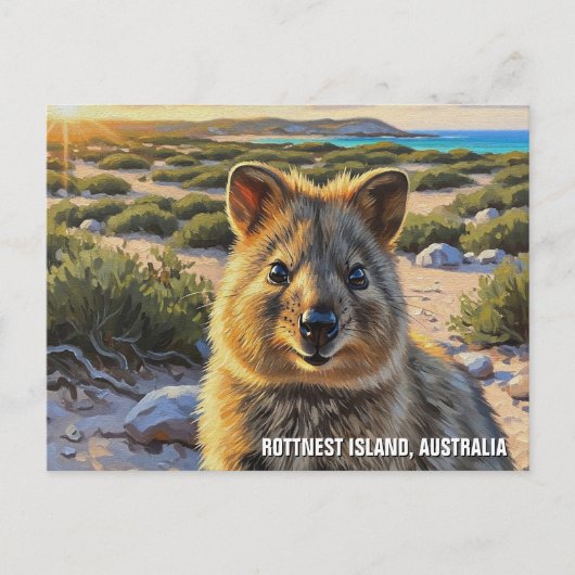 Quokka in Rottnest Island Australien Postkarte (Vorderseite)