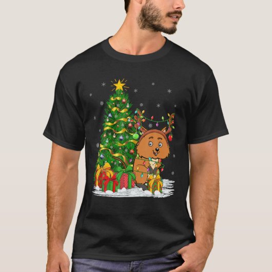 Quokka Lover Matching Xmas Lighting Quokka Christm T-Shirt (Vorderseite)