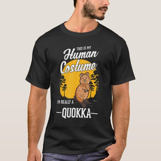 Quokka menschliches Kostüm Halloween Quokka T-Shirt (Vorderseite)