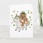 Quokka mit Unicorn St. Patrick's Day Ireland Card Karte (Vorderseite)