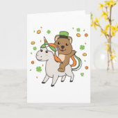Quokka mit Unicorn St. Patrick's Day Ireland Card Karte (Gelbe Blume)