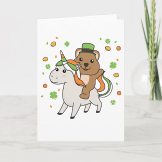 Quokka mit Unicorn St. Patrick's Day Ireland Card Karte