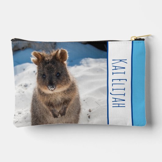 Quokka on the Beach Australia Blue Boys Personal Zubehörtasche (Rückseite)