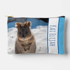 Quokka on the Beach Australia Blue Boys Personal Zubehörtasche