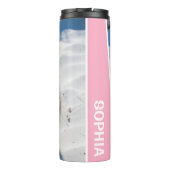 Quokka on the Beach Australia, Pink Accent Girls Thermosbecher (Rückseite)