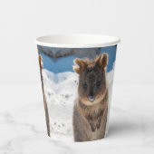 Quokka on the beach in Australia, cute photo Pappbecher (Rückseite)