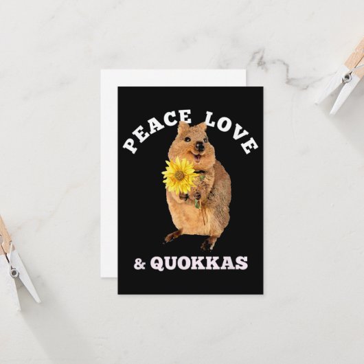 quokka Peace Love Karte (Vorderseite/Rückseite Beispiel)