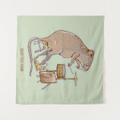 Quokka Playing Drums Wandteppich (Vorderseite (Horizontal))