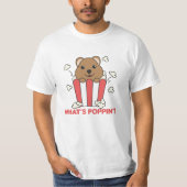 Quokka Popcorn Whats Poppin Funny T-Shirt (Vorderseite)