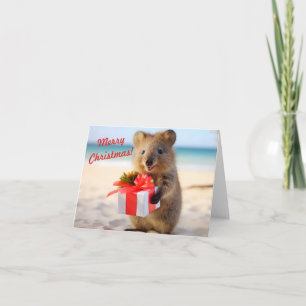 Quokka Selfie am Strand - Weihnachten Karte