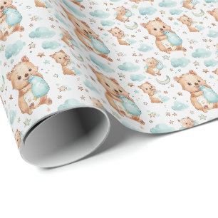 Quokka Süßes Baby Pastell Aquarell Muster Geschenkpapier