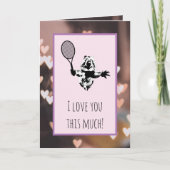 Quokka Tennis Liebe Karte (Vorderseite)