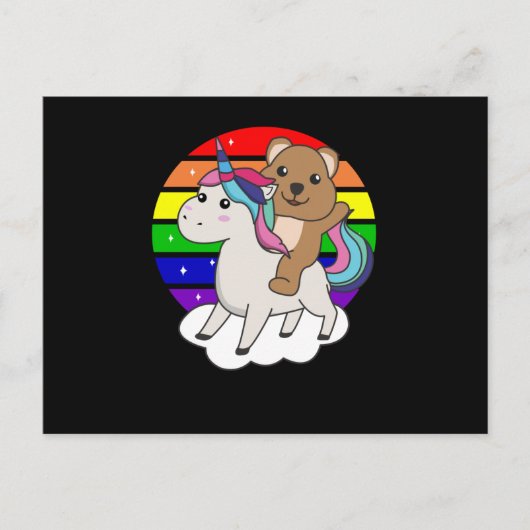 Quokka Unicorn Rainbow Animals Quokkas Unicorns Postkarte (Vorderseite)