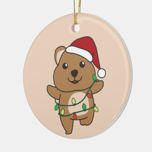 Quokka Weihnachts-Wintertiere Quokkas Keramik oder Keramik Ornament (Links)
