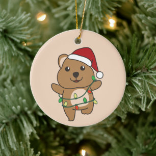 Quokka Weihnachts-Wintertiere Quokkas Keramik oder Ornament