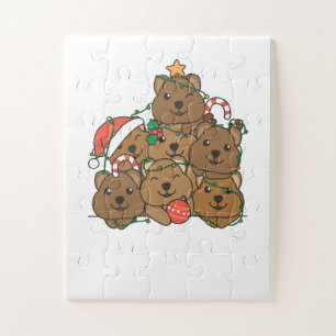 Quokka Weihnachtsbaum Funny Animal Christmas Puzzle
