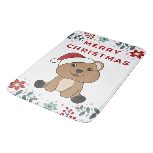 Quokka Weihnachtsschnee Wintertiere Quokkas Bath Badematte (Schrägansicht)