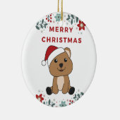 Quokka Weihnachtsschnee Wintertiere Quokkas Ceram Keramik Ornament (Rechts)