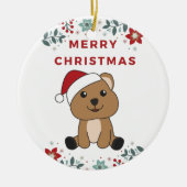 Quokka Weihnachtsschnee Wintertiere Quokkas Ceram Keramik Ornament (Vorne)