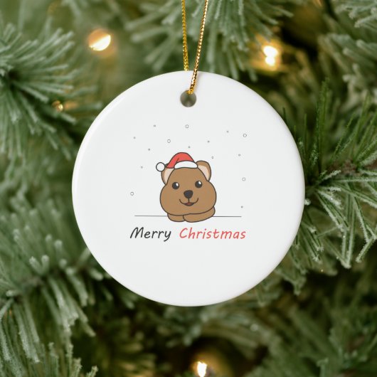 Quokka Weihnachtsschnee Wintertiere Quokkas Keramik Ornament (Baum)