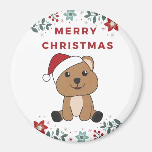 Quokka Weihnachtsschnee Wintertiere Quokkas Magne Magnet (Vorne)