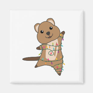 Quokka Weihnachtsschnee Wintertiere Quokkas Magnet