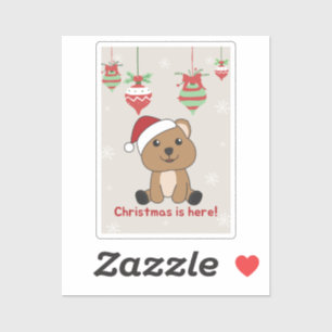 Quokka Weihnachtsschnee Wintertiere Quokkas-Stick Aufkleber
