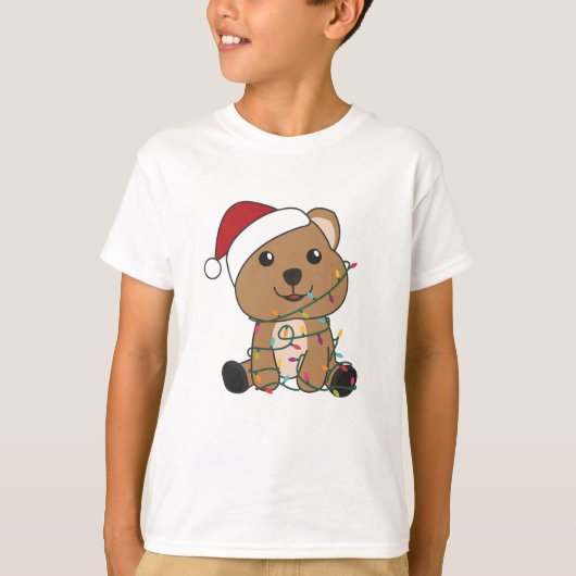Quokka Weihnachtsschnee Wintertiere Quokkas T-Shirt (Vorderseite)