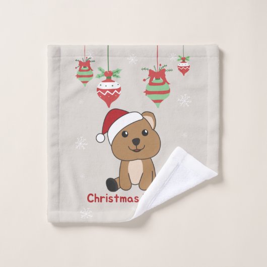 Quokka Weihnachtsschnee Wintertiere Quokkas Wash Waschlappen (Waschlappen)