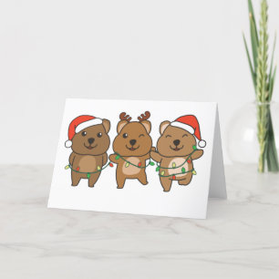 Quokka Weihnachtstiere Niedlich Quokkas Ho Feiertagskarte