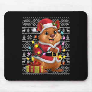 Quokka Xmas Sweater Style Ugly Santa Quokka Christ Mousepad