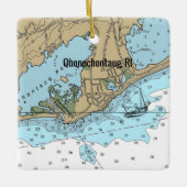 Quonochontaug Rhode Island Chart Keramikornament (Vorderseite)