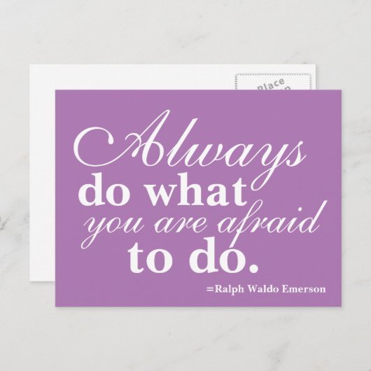 Quotable - Tun Sie, was Sie am Lila und weiß fürch Postkarte (Vorne/Hinten)