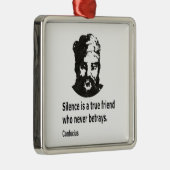 Quote By Konfucius Silbernes Ornament (Rechts)