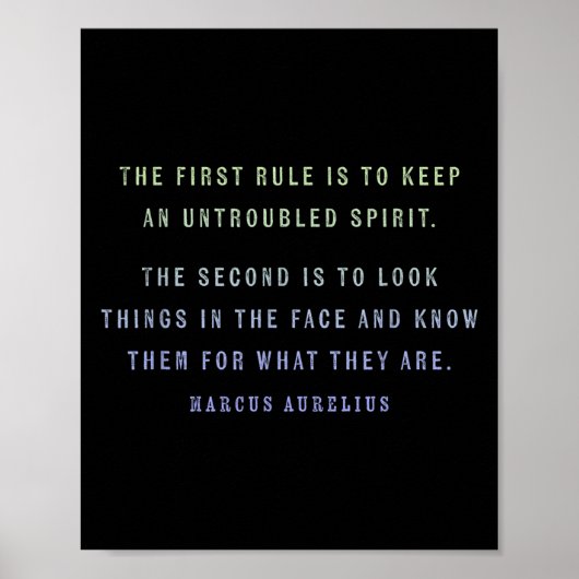 Quote By Marcus Aurelius Stoic, Mindset Motivation Poster (Vorne)