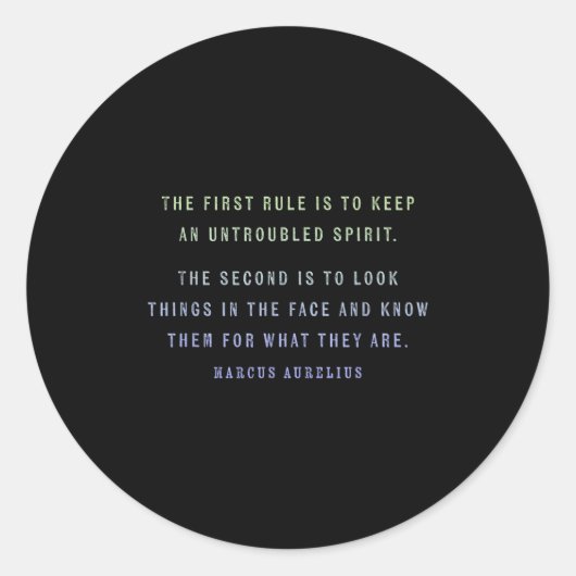 Quote By Marcus Aurelius Stoic, Mindset Motivation Runder Aufkleber (Vorderseite)