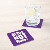Quote Deed not words Square Paper Untersetzer (Vor Ort)